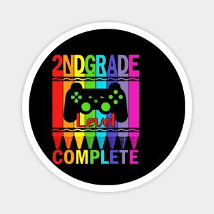 2nd Grade Level Complete Funny Gamer Shirt Back To School Crayons Magnet